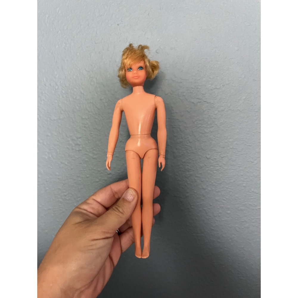 Vintage Mattel Barbie Doll Blonde Pigtails Blue Eyes Nude Collectible Toy